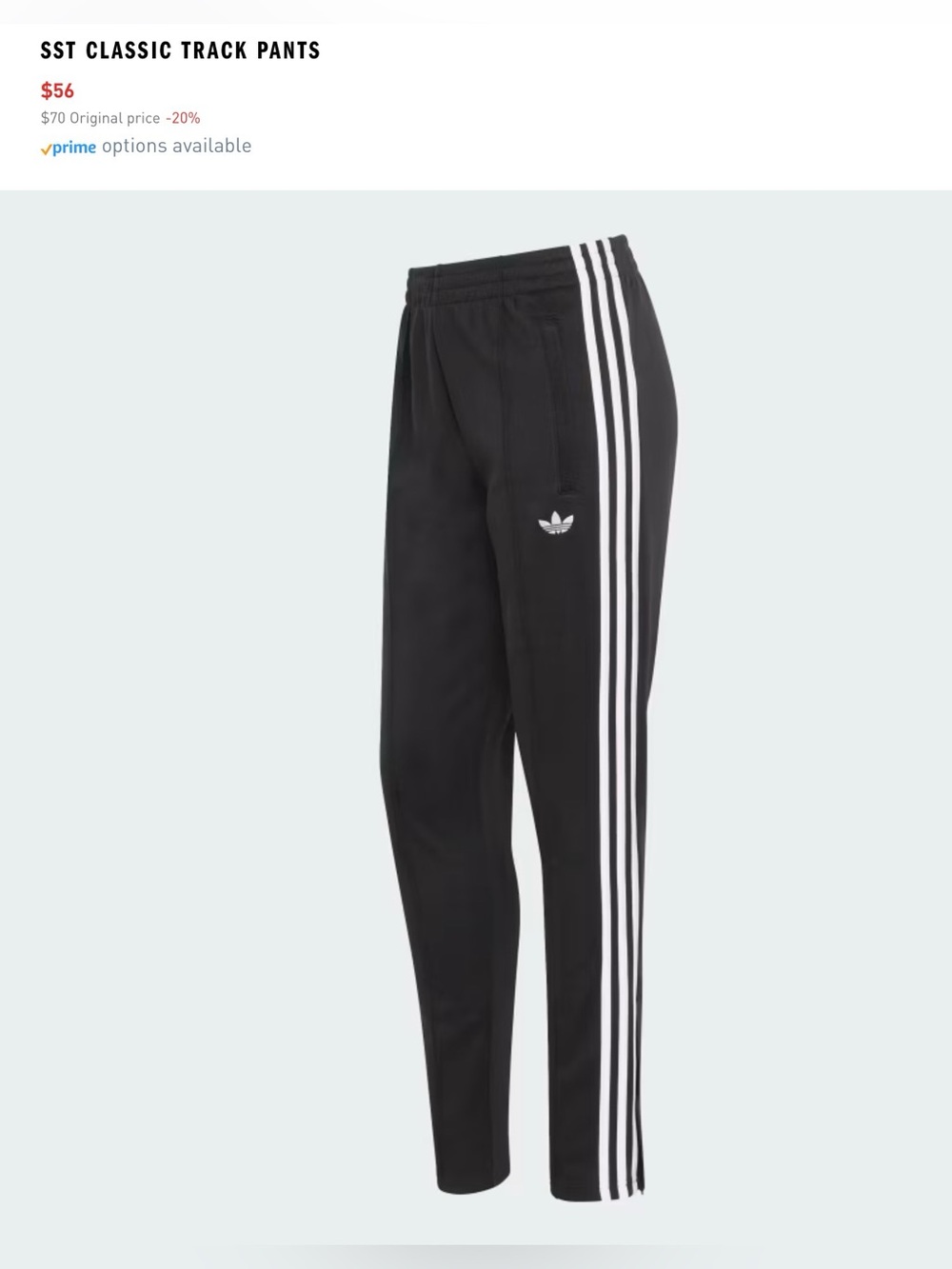 adidas Black Track Pants with White 3-Stripes